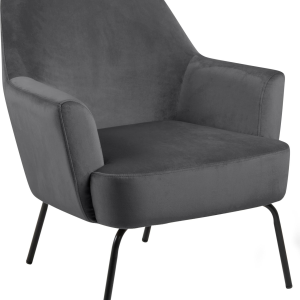 Virella, Lounge stol, Mørkegrå, Vic stof (H: 83 x B: 75 x D: 75)