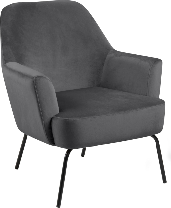 Virella, Lounge stol, Mørkegrå, Vic stof (H: 83 x B: 75 x D: 75)