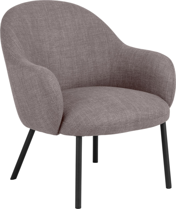Wynette, Lounge stol, Lys gråbrun, Basel stof (H: 75 x B: 70 x D: 75)