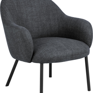 Wynette, Lounge stol, Mørkegrå, Basel stof (H: 75 x B: 70 x D: 75)
