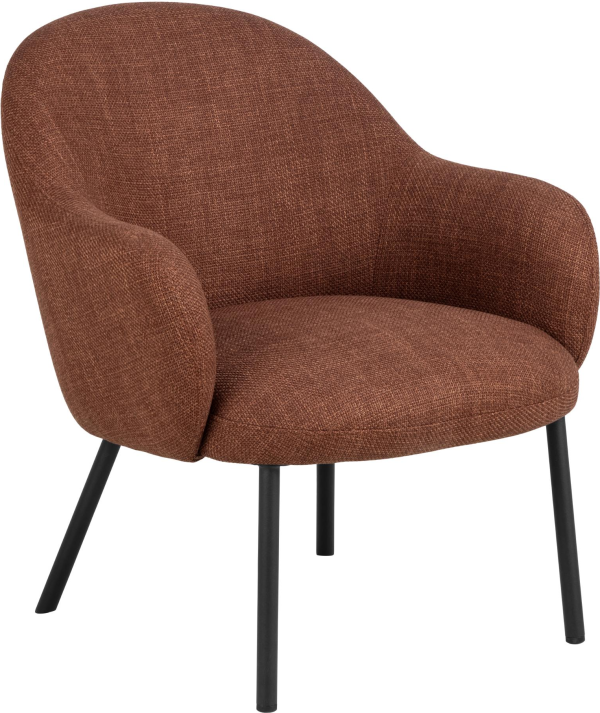 Wynette, Lounge stol, Terrakotta, Basel stof (H: 75 x B: 70 x D: 75)
