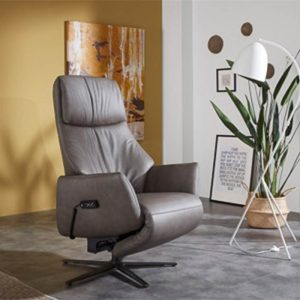 Himolla Model S lounge 7915 lænestol - Stone Læder - Small med 1 motor