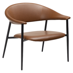 DAN-FORM ROVER Lounge Chair Vintage lysebrun kunst. læder med sorte ben