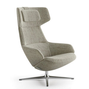 Arper Aston Club Lænestol - Remix Stof - Poleret Aluminium / 0133