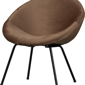 Lænestol WOOOD Collection Moly toffee mat velvet H74xB75xD76 cm lounge-stol
