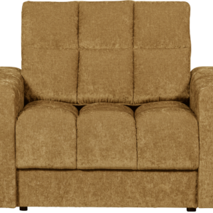 Lænestol WOOOD Second Date gul polyesterstof lounge stol H78xB99xD103 cm