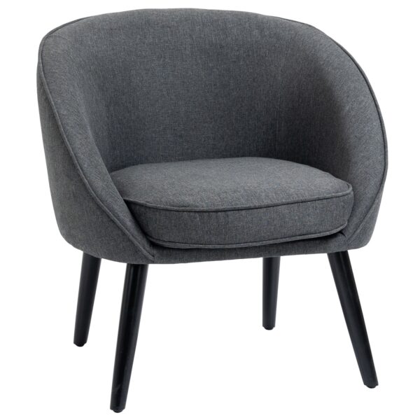 Lounge chair cocktailstol op til 150 kg, hørlook trægrå 71 x 65 x 75 cm