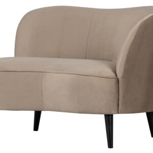 WOOOD Sara lounge lænestol, højre - khaki polyester fløjl og træ