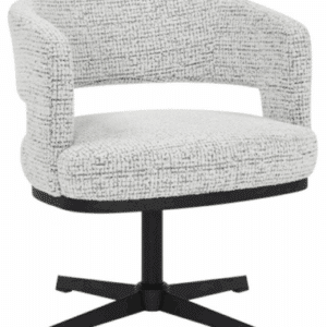 GINO Loungestol med drejefod i metal og polyester H73 cm - Sort/Meleret off-white