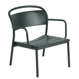 Muuto Linear Steel Lounge Armchair - Mørkegrøn