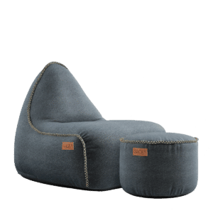 Canvas Lounge Chair & Pouf