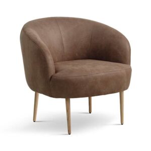 Conrad lounge chair - Almond - Læder - Natur træ