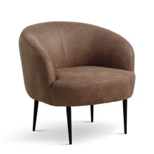 Conrad lounge chair - Almond - Læder - Sort metal