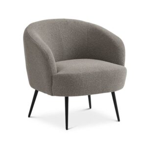Conrad lounge chair - Mushroom - Vista - Sort metal