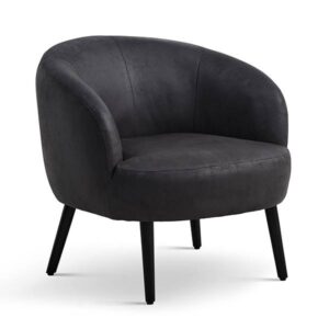 Conrad lounge chair - Onyx black - Læder - Sort træ