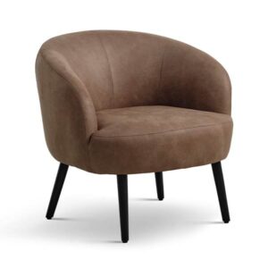 Lexpo living Conrad lounge chair - Almond - Læder - Sort træ