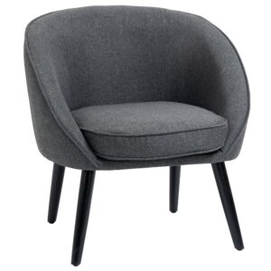 Lounge chair cocktailstol op til 150 kg, hørlook trægrå 71 x 65 x 75 cm