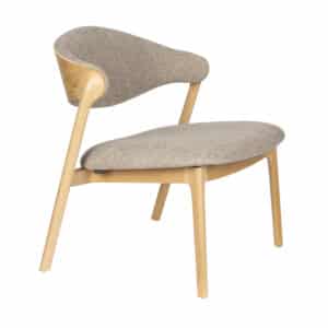 DUTCHBONE Babington loungestol - beige stof og natur bøgetræ