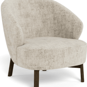 Lounge stol Signature Dalia - lænestol i beige Juto-stof, pocket-fjedre, gummitræsben mat røget, H78xB74xD54,5 cm