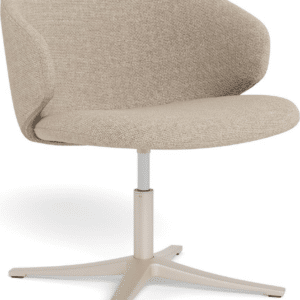Loungestol/lænestol Signature Elma - beige/grå Basel-stof, gråt stålstel, drejefunktion H71xB58xD52