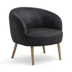 Erling Christensen Møbler Conrad lounge chair - Onyx black - Læder - Natur træ : Erling Christensen Møbler : Erling Christensen Møbler